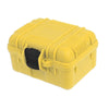A yellow impact-resistant watch storage case.