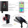 Lumière de jardin LED solaire avec réglage d'angle et modes de puissance, affichée à côté d'un smartphone.