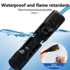 A close-up view of a waterproof and flame retardant connector kit submerged in water, showing the material used for flame ret