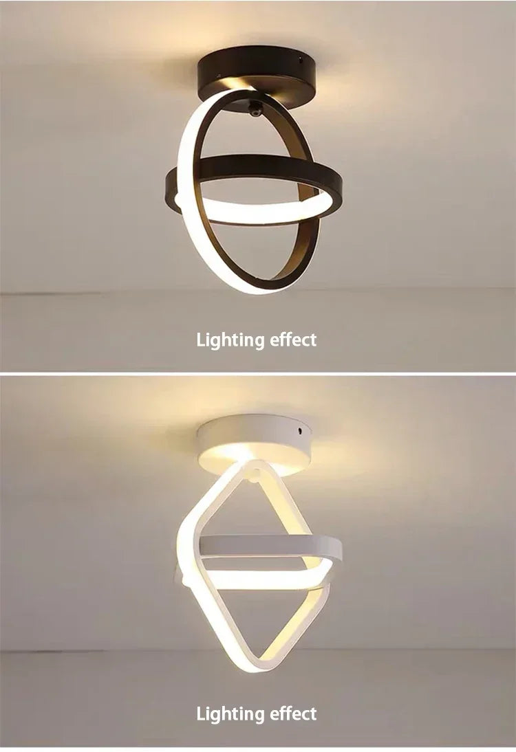 Lámpara de techo LED moderna con diseño circular que emite un brillo blanco brillante.