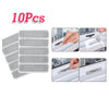 A set of 10 window screen repair patches for fixing holes and tears in screens.