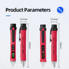 A set of red and black non-contact AC voltage detector pens shown in digital and lantern styles.