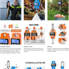 A set of mini crane scale tools including a digital hanging scale, various accessories, and instructions for use.