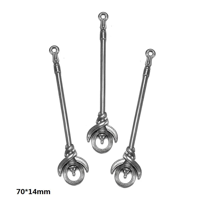 A set of multi-style alloy charms for DIY jewelry making featuring various decorative shapes.