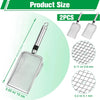 Two heavy duty stainless steel mesh sieves for soil or liquid separation, showing various sizes.
