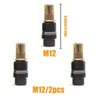 M12 riveting tool set showing two brass and black threaded components.