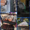 Various applications of a portable laser module for woodworking and crafting, including cutting wood and shaping materials.