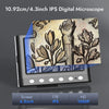 Microscopio digital IPS portátil con pantalla de 4.3 pulgadas y diversas funciones de inspección.