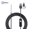 Schwarze Industrie-Endoskopkamera mit gewickeltem Kabel und Stecker für mobile Inspektion