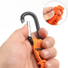 A hand holds an adjustable elastic tow rope with a black hook and orange cord, showing the product's construction.