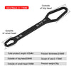 A black Torx wrench tool showing the outside of the big head and small head, with dimensions listed.