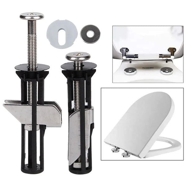 Stainless steel toilet seat hinge bolts and mounting hardware components
