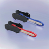 Two precision car ratchet brake piston spreader tools are shown, one blue and one red.