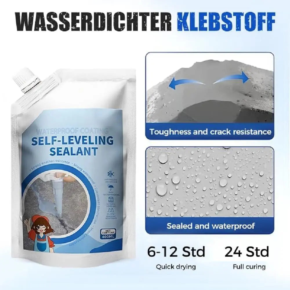 Bag of self-leveling waterproof sealant for concrete crack repair and sealing