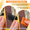 A close-up of a sanding block with a black sanding pad and yellow handle, demonstrating its durability and ease of cleaning.