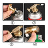Four steps showing the assembly of a professional gas torch for brazing and soldering.