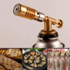 A professional gas torch used for brazing and soldering, featuring a brass body and a metal nozzle.