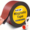 Roll of 3.3x0.8 inch self-adhesive magnetic tape with a measuring tape shown next to it.