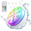 Lampe submersible LED colorée pour piscine sous l'eau avec télécommande et différents modes lumineux.