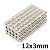 A set of silver refrigerator magnets with a 12x3mm size.