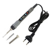 A precision digital soldering iron with a cord and tips for electronics repair.