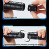 Hands demonstrate the access connector and lightsword connection, rotation, screwing, and docking of an RGB LED lightsaber.