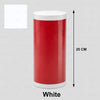 A cylindrical roll of white repair tape with a red speckled surface, shown vertically.