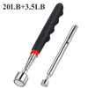 A silver telescopic magnetic pickup tool with a black handle and red accent.