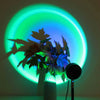 A plant is illuminated by a vibrant green light projected from a circular LED ring.