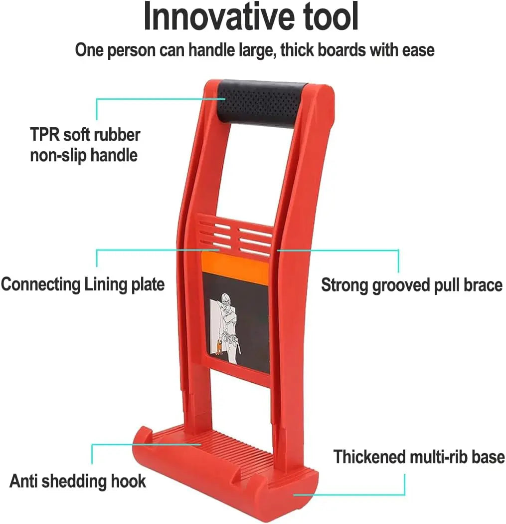 Herramienta transportadora de panel y tablero naranja de uso rudo con mango de goma TPR antideslizante y gancho anti-desprend