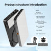 Diagram showing the structure and components of a professional LED video light kit, including a switch, adjustment knobs, and