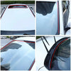 Close-up shots of a car window rubber seal strip for draft and noise reduction on various vehicle windows.