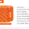 Orange and black heavy duty polyester rope coiled for professional use